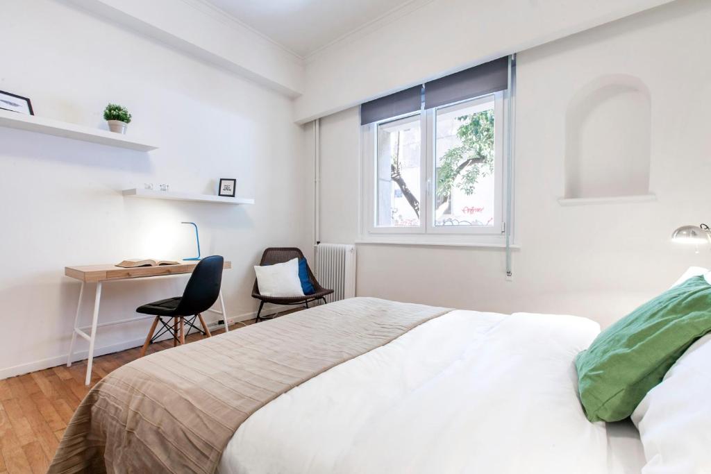 Posteľ alebo postele v izbe v ubytovaní Central apartment in Syntagma (A89)