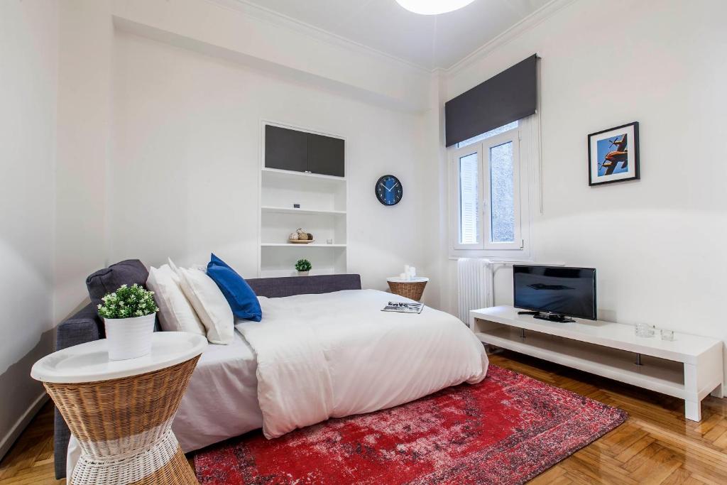 Televízia a/alebo spoločenská miestnosť v ubytovaní Central apartment in Syntagma (A89)