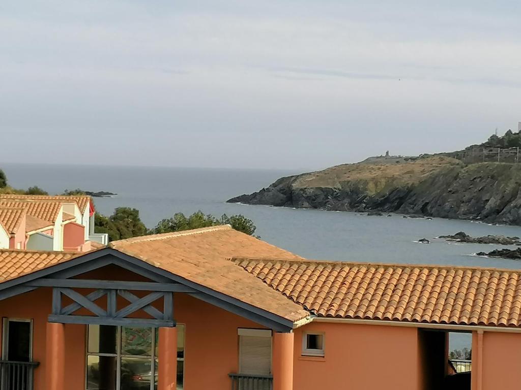 a house with a view of a body of water at Port Aloès in Cerbère