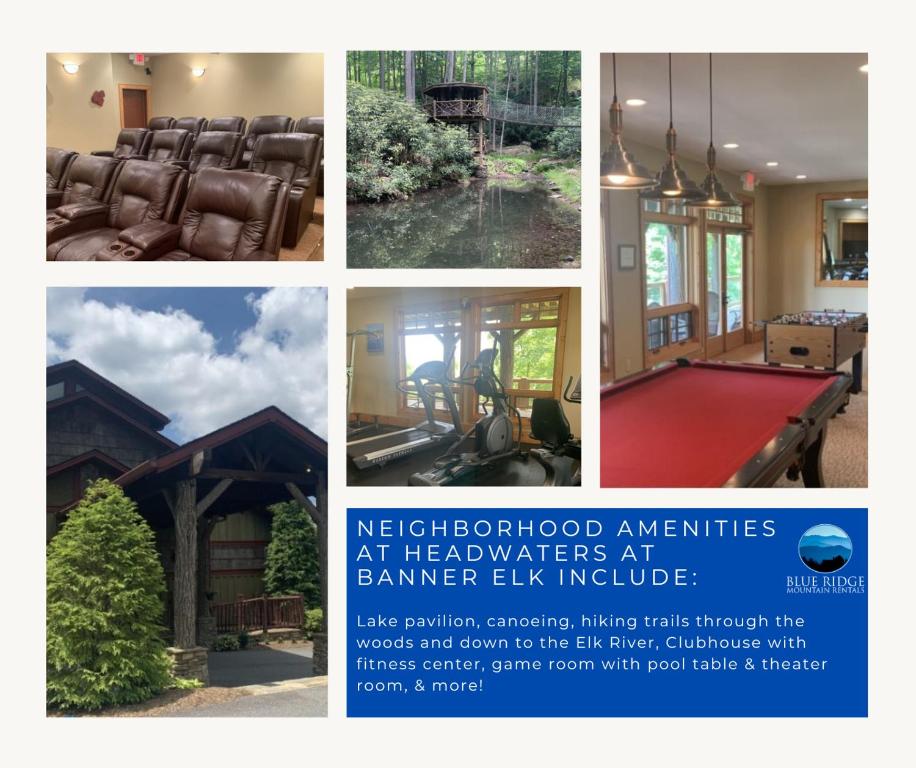 a collage of pictures of a home with a flyer at Headwaters Hideaway in Elk Park