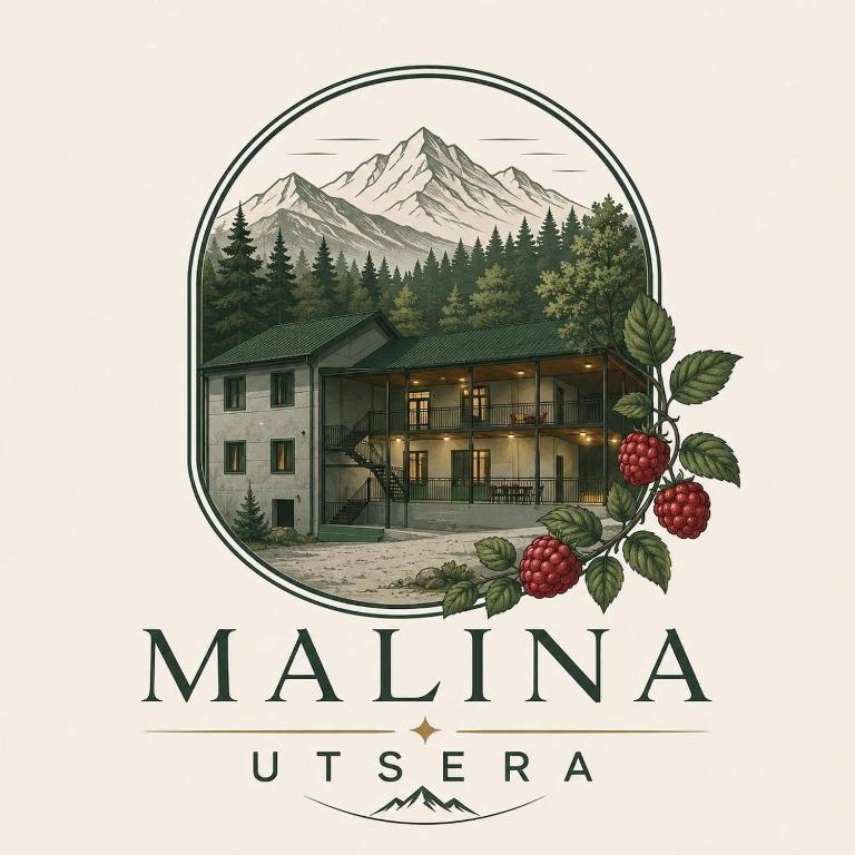 a logo for a hotel in the mountains at Malina Utsera in Oni