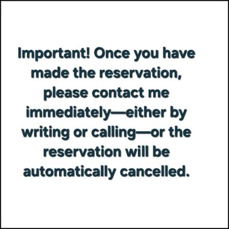 a screenshot of a text message with the words important once you have made the reservation at Woodside room in Sunnyside