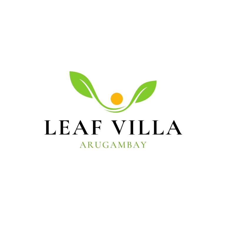 a logo for a herbal company with leaves and a person at Leaf Villa in Arugam Bay