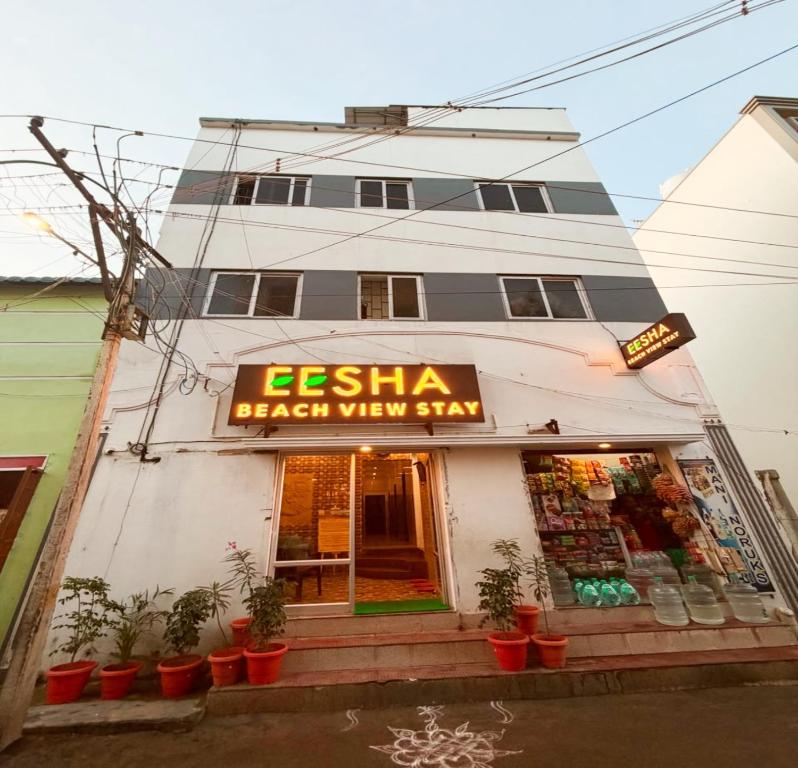 a building with a sign that reads esilia beach view star at EESHA Beach View Stay - Near Temple and Beach in Rāmeswaram