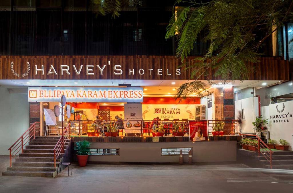 a store front of a horteers at Harvey's Hotel in Hyderabad