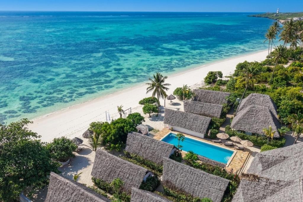 an aerial view of the beach at the excellence punta cana resort at Juana Ocean Villas in Makunduchi