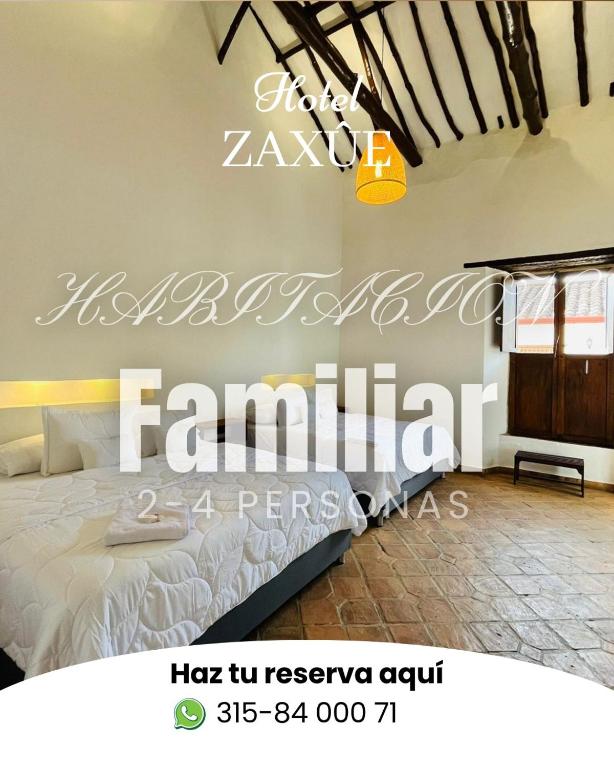 a bedroom with a bed in a room at Casa de ejercicios zaxue colonial in Zapatoca