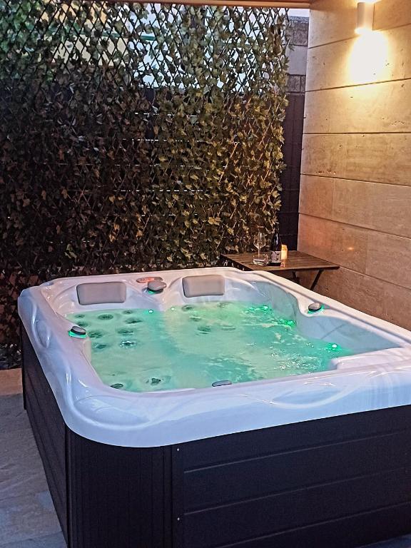 a jacuzzi tub in a room with a wall at Kuća za odmor L&L in Bibinje