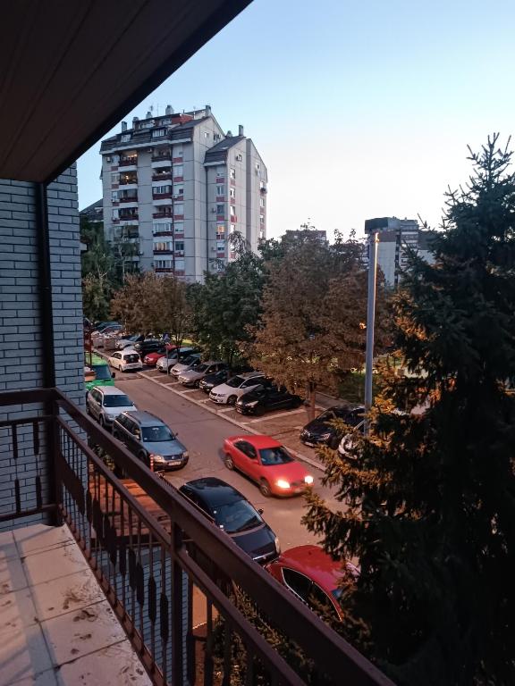 a view of a parking lot with cars parked at Lake and Forrest in Belgrade