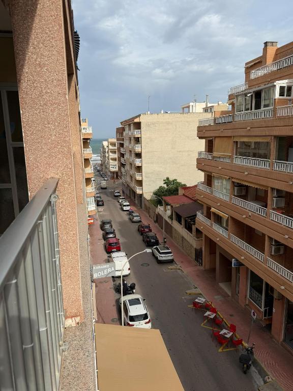 an overhead view of a city street with buildings at Big vacation apartment BI in Guardamar del Segura