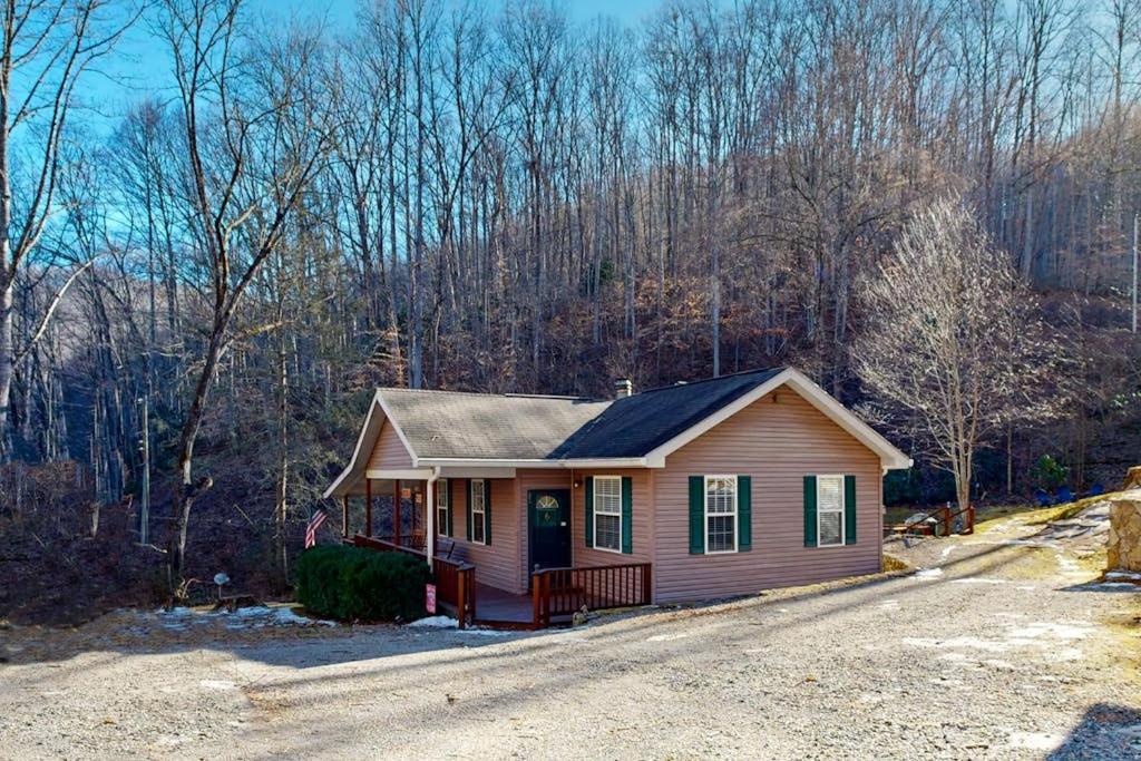 a small house in the middle of a road at Mountain Hideaway in Sylva
