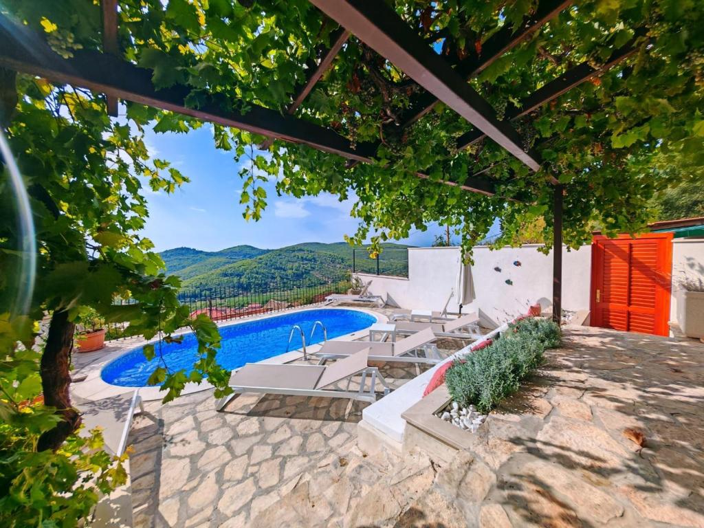 an image of a swimming pool in a villa at Stone Villa with sea view and pool in Smokvica
