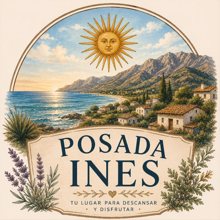a sign for a restaurant with a painting of the sun at Posada Inés in Castro-Urdiales