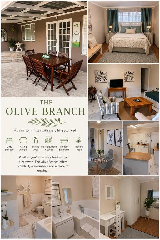 a collage of photos of a living room and a bedroom at The Olive Branch - Abbotsford in Dorchester Heights 