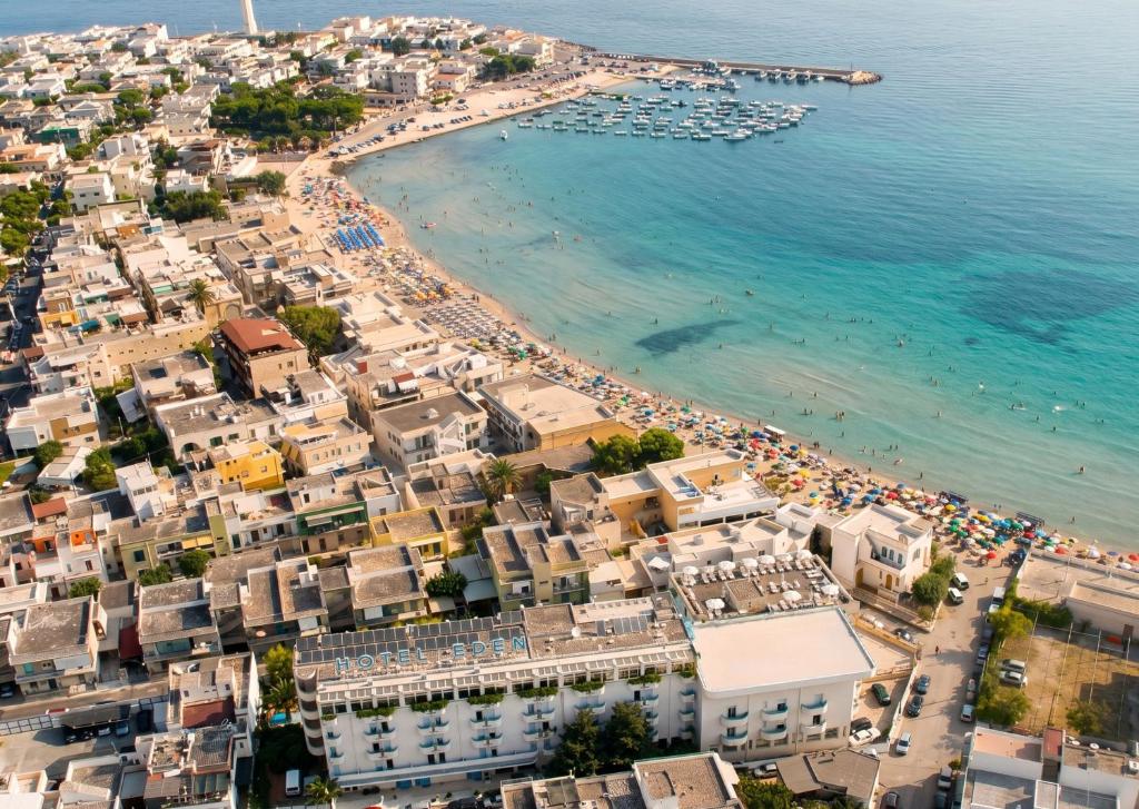 an aerial view of a beach in positano at Eden Torre Canne in Torre Canne