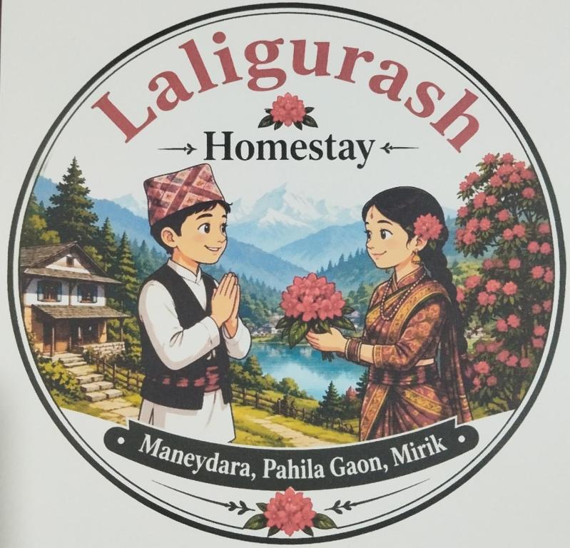 a sticker of a couple in khakasshar homogeneity at Laligurash in Mirik