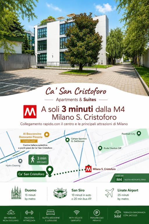 a sign for a building in front of a building at CA' San Cristoforo Apartments & Suites in Milan