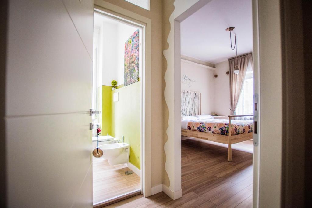Postel nebo postele na pokoji v ubytování Leucos