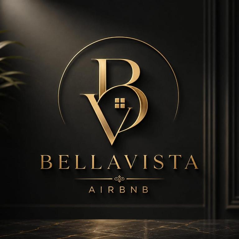 a gold letter v logo on a black background at Bella Vista in Edenvale