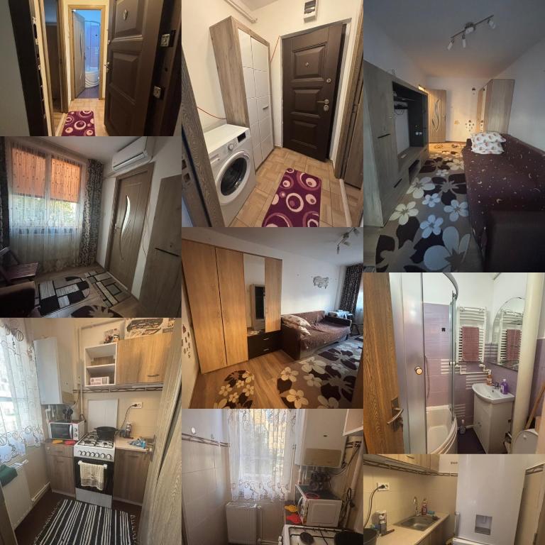 eine Fotocollage einer Küche und eines Hauses in der Unterkunft MiMa Home in Roman