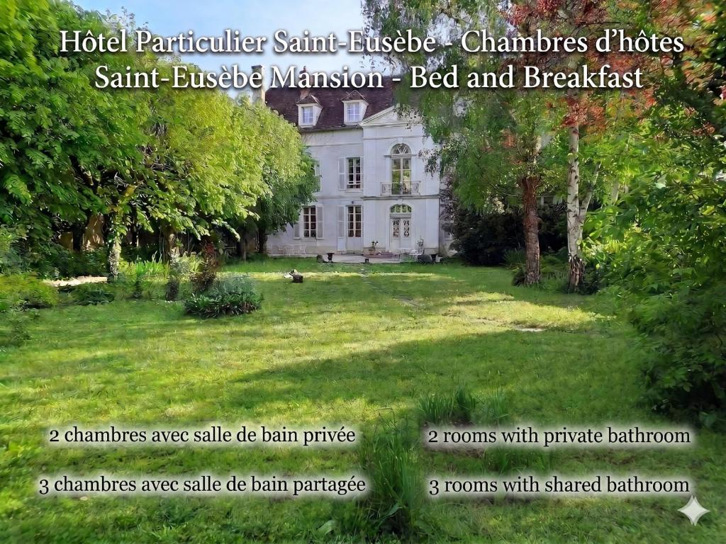 an image of a house with descriptions of its yard at Saint-Eusèbe Mansion - Hôtel Particulier St-Eusèbe in Auxerre