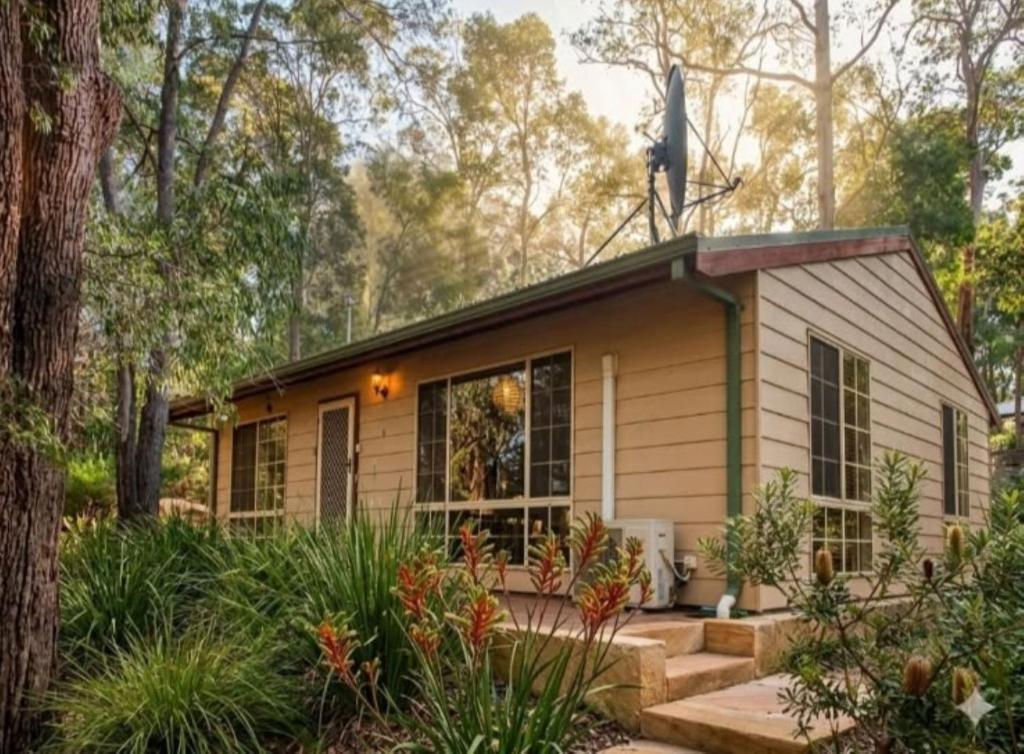 a tiny house in the woods with trees at River Reach Chalet - Cosy Forest Hideaway in Margaret River Town
