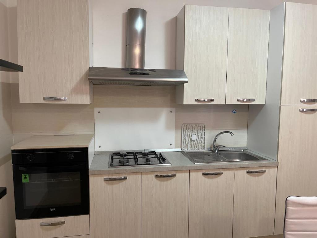 a kitchen with a stove and a sink at Ale Mac in Carrao