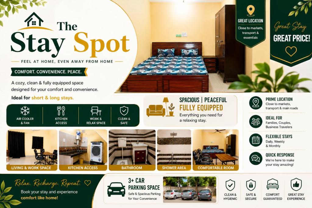 a flyer for the stay spot hotel at The Stay Spot in Kharar