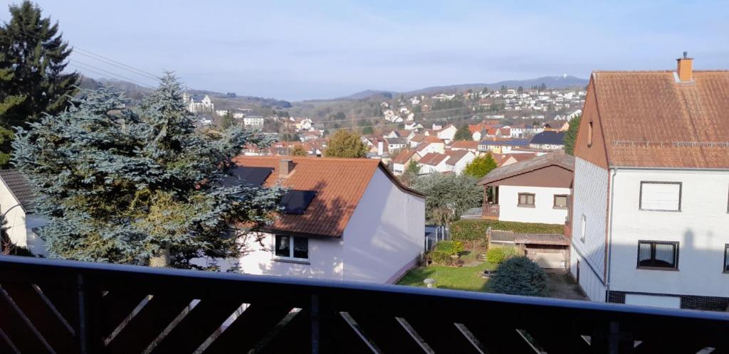 a view of a city from a balcony at FeWo Christa in Marpingen