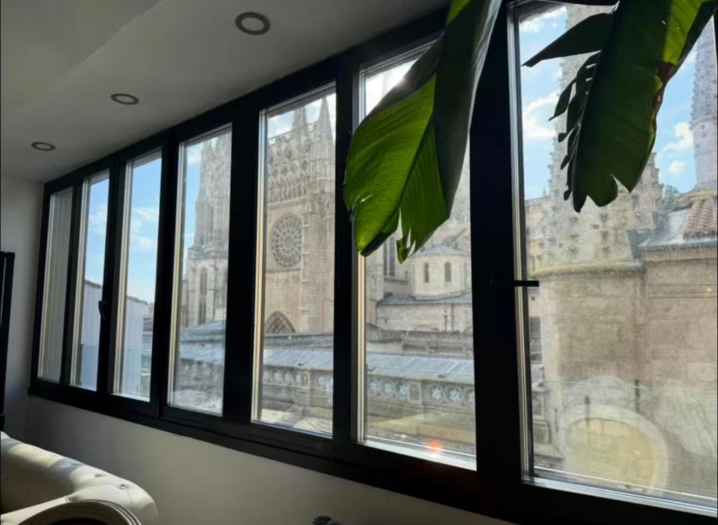 a window with a view of the colosseum at Burgos Spa and Cathedral in Burgos
