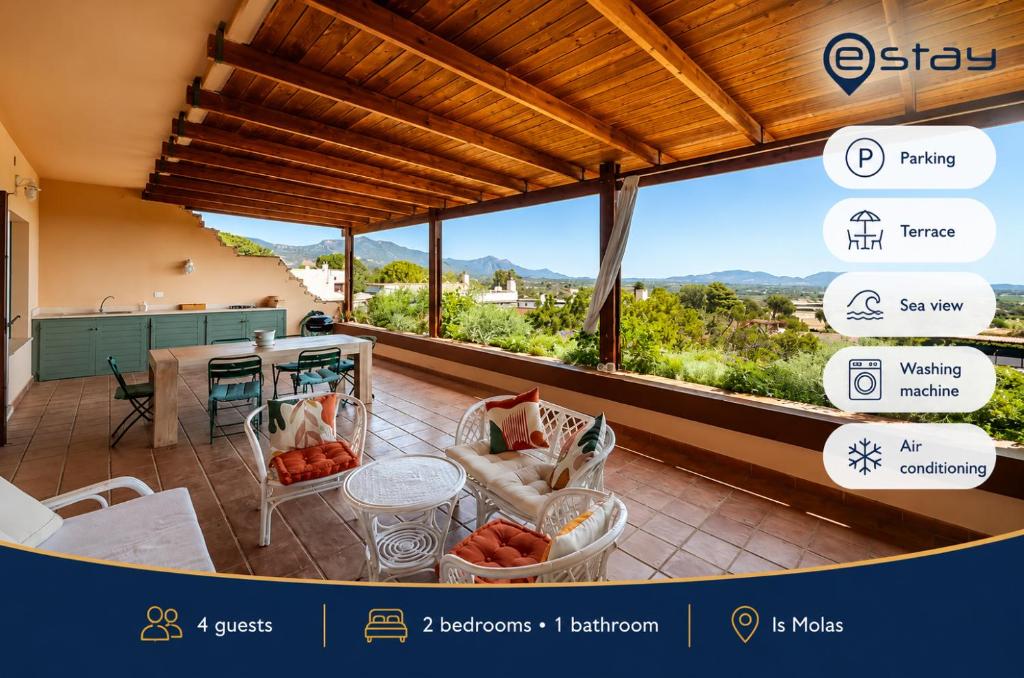 a villa with a view of the countryside from a house at Estay - Villa Erika in Is Molas 