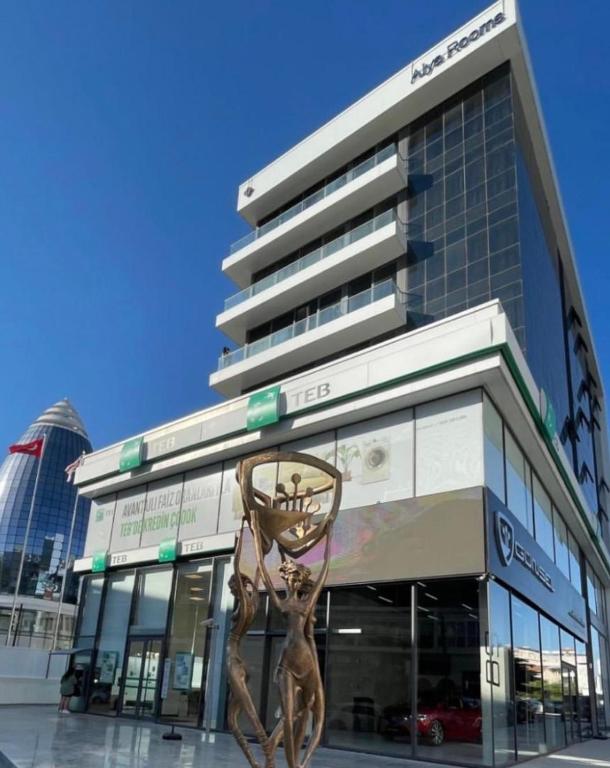 a large building with a painting on the side of it at Alya Rooms in Lefkosa Turk