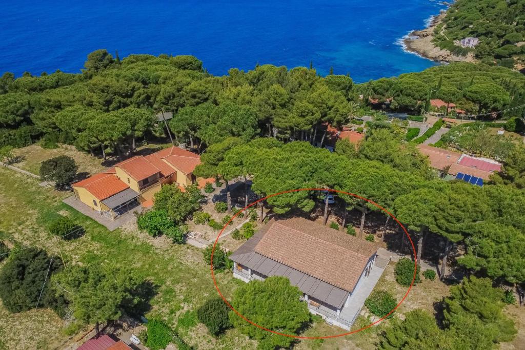 an aerial view of a home with a house at Villa Artistica in Trappola