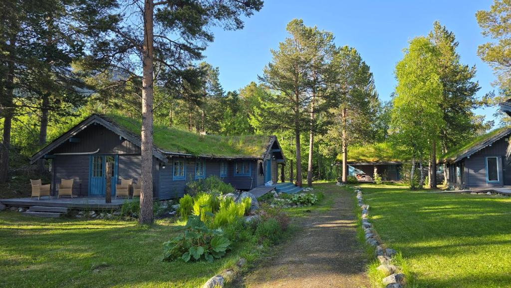 a house with a green roof and a yard at ONGA Boutique Lodge in Alta