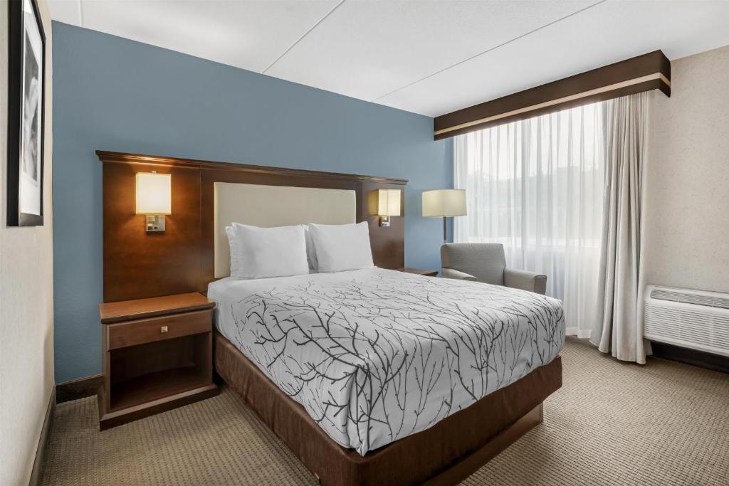 a hotel room with a bed and a window at Best Western Plus Coeur d'Alene Inn in Coeur d'Alene