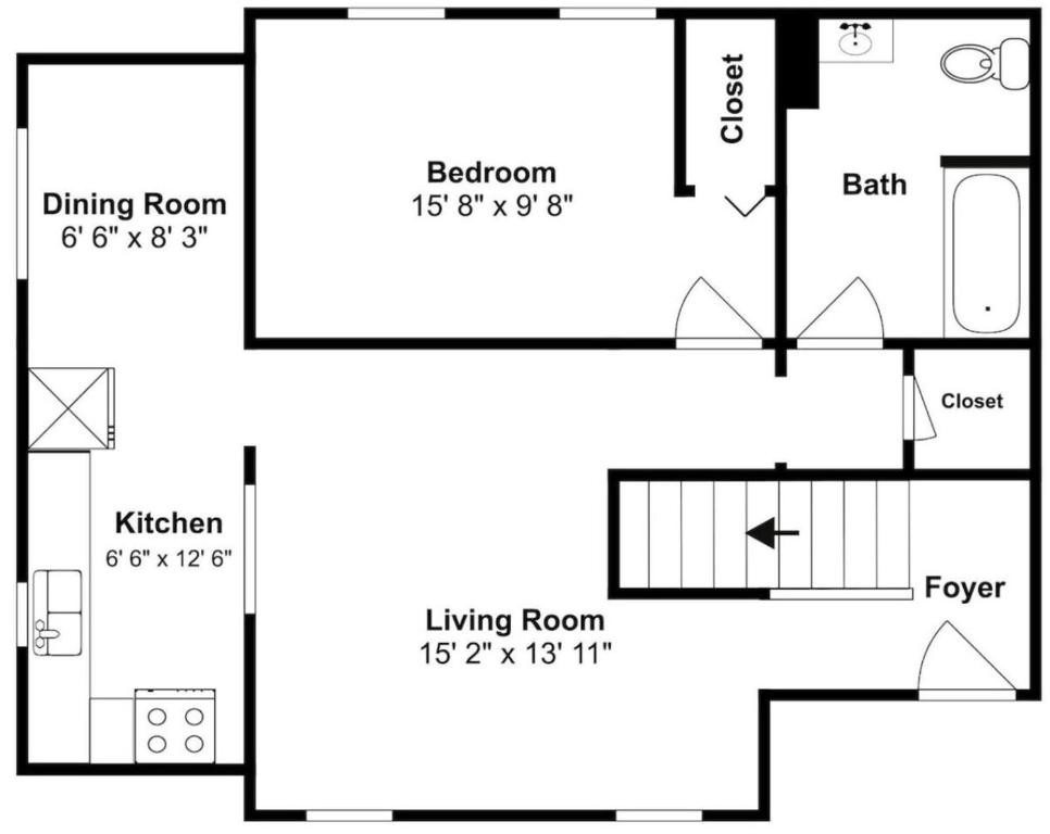 a black and white floor plan of a house at Strip Location Pet Friendly Fire Pit in Geneva