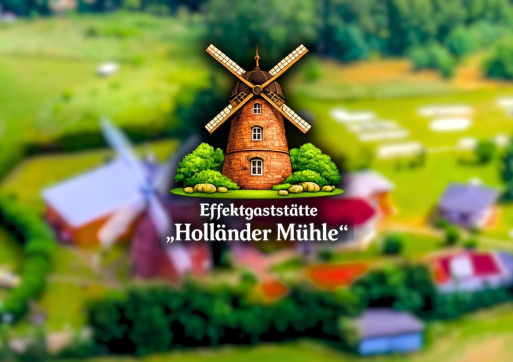 a model of a house with a windmill at Holländer Mühle Rheinsberg in Rheinsberg