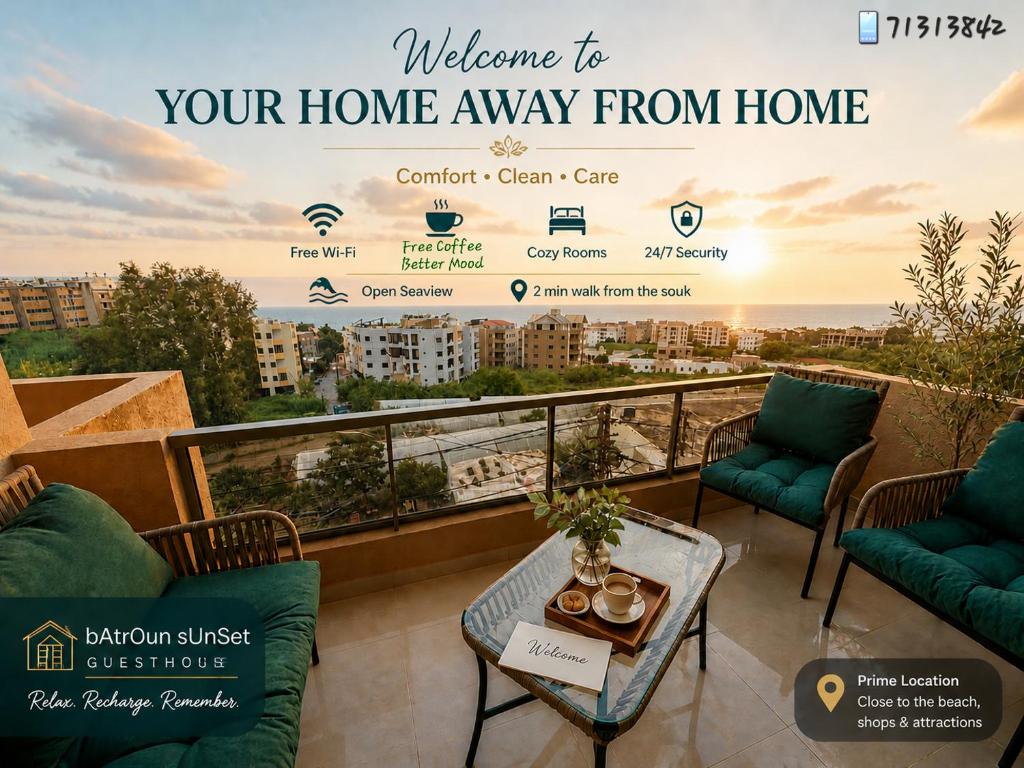 a website for a home away from home at Batroun sunset guesthouse in Batroûn
