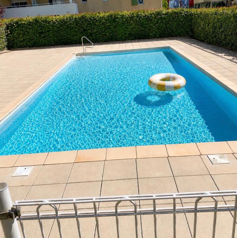 a swimming pool with a beach ball in the water at Studio cosy climatisé avec piscine parking Centre de Brignoles in Brignoles