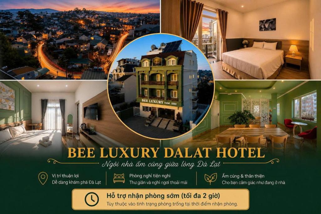 a flyer for a delhi palace hotel with a picture of a hotel at Bee Luxury Dalat Hotel in Da Lat