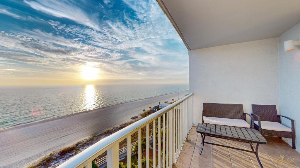 a balcony with a view of the ocean at Summit 1013 in Panama City Beach