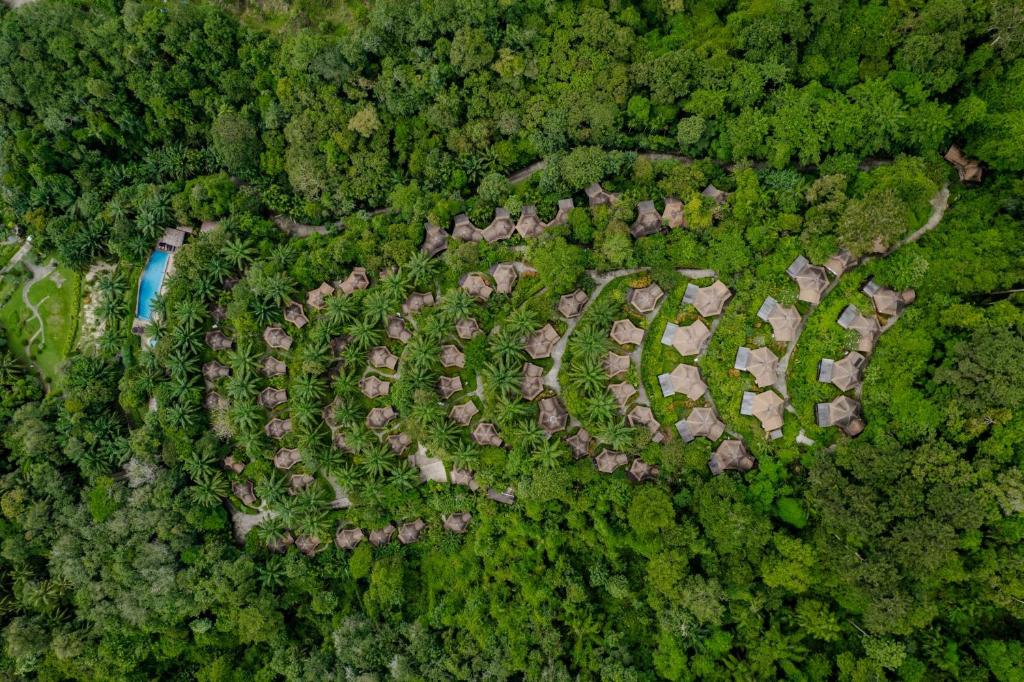 an aerial view of a park in the middle of a forest at Aonang Fiore Resort in Ao Nang Beach