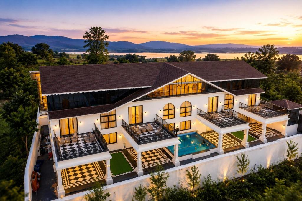 an aerial view of a house at Rivora Villa in Nashik