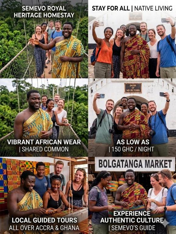 a collage of photos of people posing for a picture at Royal Heritage Building in Amasaman