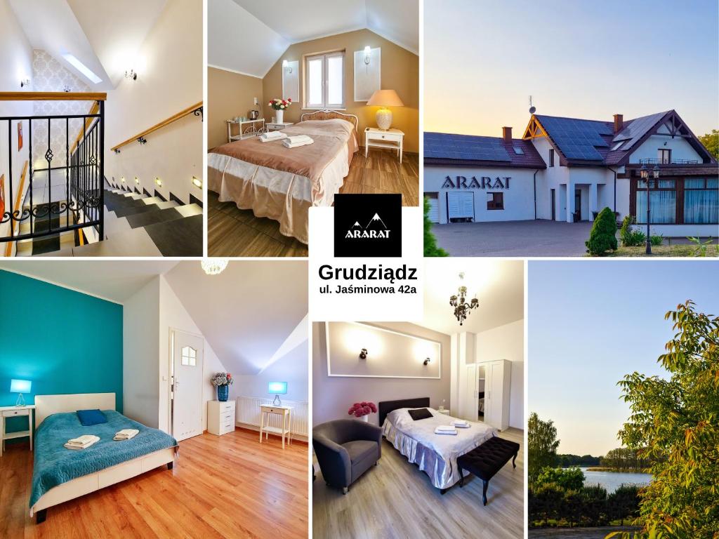 a collage of photos of a house at Ararat in Grudziądz
