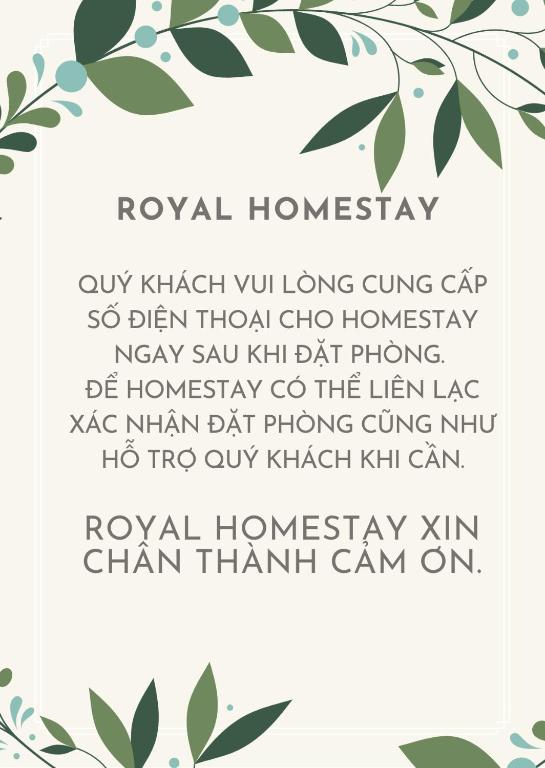 a framed invitation with a tree with the words royal homensay at Royal Homestay And Coffee in Thôn Lại Thê