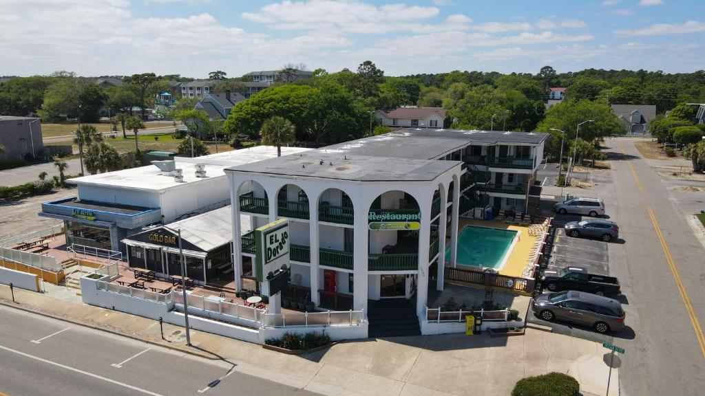 an overhead view of a building with a parking lot at El Dorado in Myrtle Beach