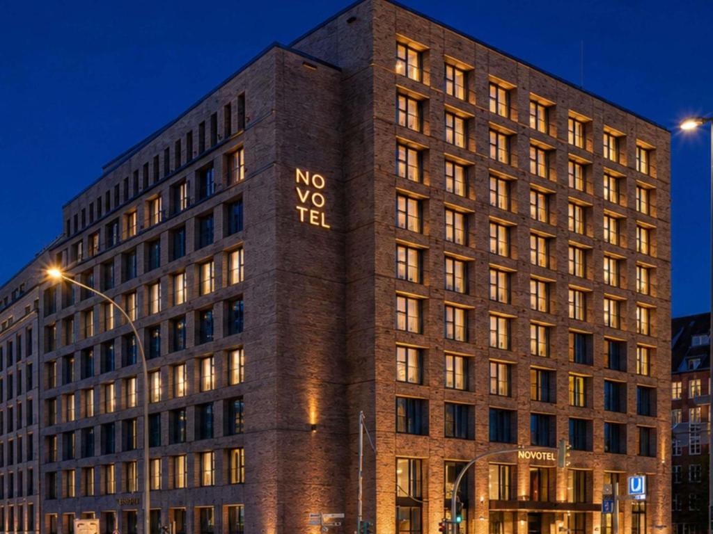 a building with a no yo tick sign on it at Novotel Hamburg Central Station in Hamburg