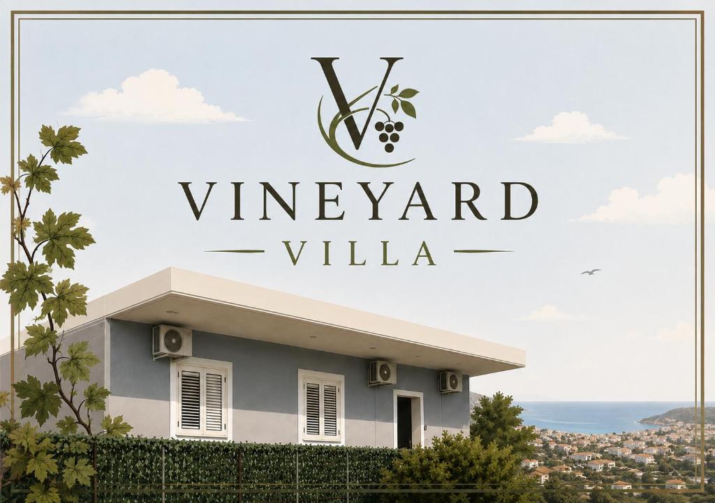 a sign for a villa in vivengard villa at Vineyard Villa in Himare