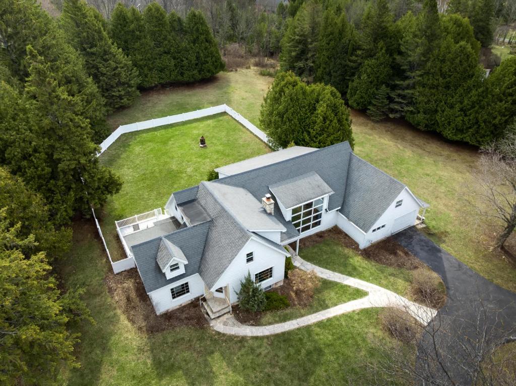 an aerial view of a large white house at Westeros by Simple Life Rentals in Ephraim